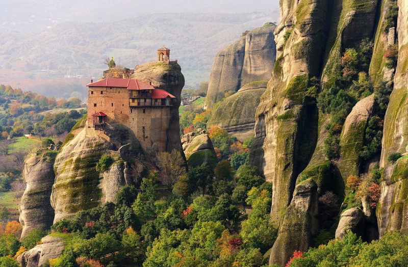 Greece, Monastery, Cliff, Meteora, Religious, 1080P