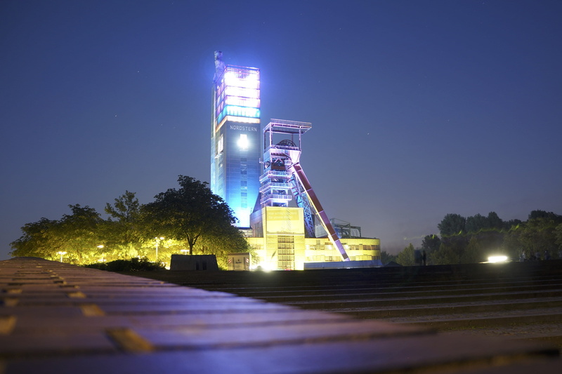 mine, Colliery, gelsenkirchen, sky, outdoors, coal, tower, industry, low angle view, bill, illuminated, long exposure, North Star, nordstern, hard coal