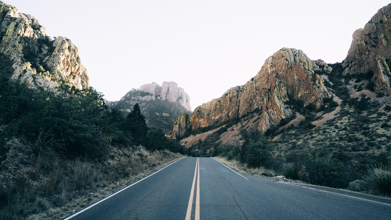 Big Bend National Park, symbol, road, transportation, daytime, photo, lined, tranquility, mountain Range, sign, scenics - nature, street, canyon, travel Locations
