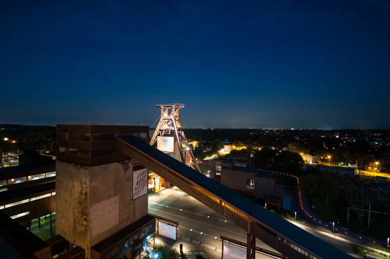 no people, zeche zollverein, illuminated, stop mountain, industrial monument, places of interest, Zollverein, 4K, outdoors, travel destinations, carbon