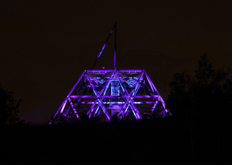 built structure, christmas decoration, waltrop germany, shape, dark, decoration, tree, sky, bill, extra layer of, mine chunks scheidt, illuminated, lighting equipment