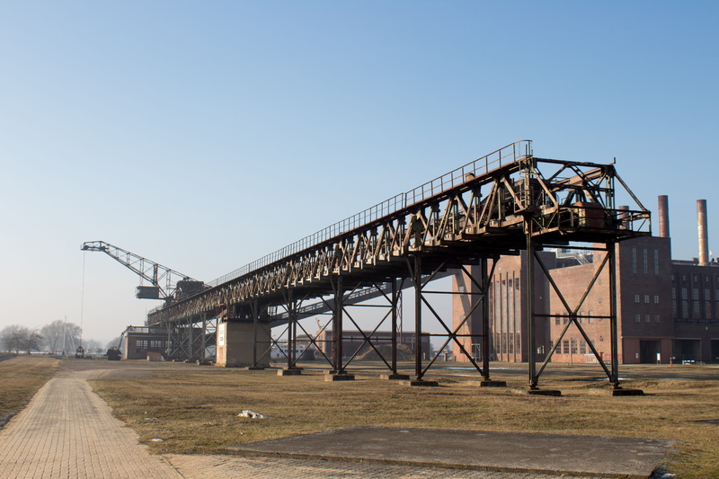 old factory, nature, road, bridge - man made structure, transportation, architecture, blue, industrial monument, sky, chimney, metal, power plant, industrial heritage