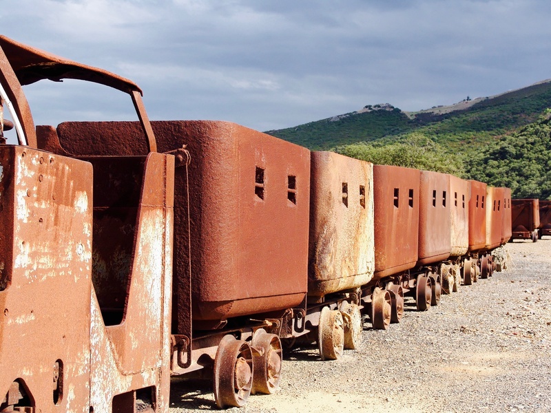 coal mine, stainless, damaged, freight transportation, rail transportation, industrial, sky, train, industry, bill, transportation, old, mode of transportation