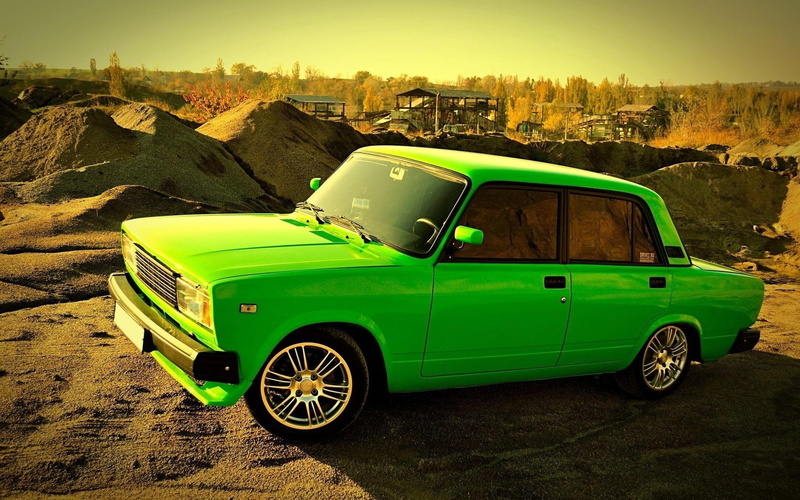 1080P, cars, wood, sand, quarry, lada, forest, tuning, tuned