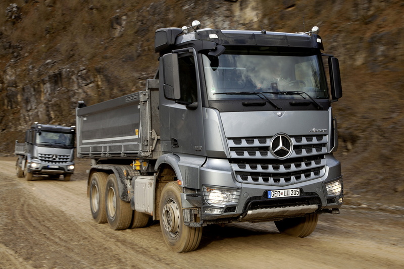 4K, Arocs, road, triaxial, trucks, grey, 2013, Mercedes-Benz