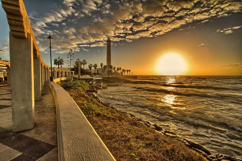 scenics - nature, light, Cadiz, Spain, city, sunset, 5K, outdoors, no people, Andalusia, sea, jaimepf, architecture, sky, building exterior, land, built structure