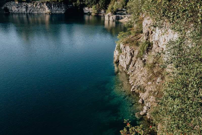 Poland, idyllic, outdoors, plant, nature, 5K, tranquil scene, cliff, beauty in nature, krakow, flooded, non-urban scene, high angle view, rocks, quarry