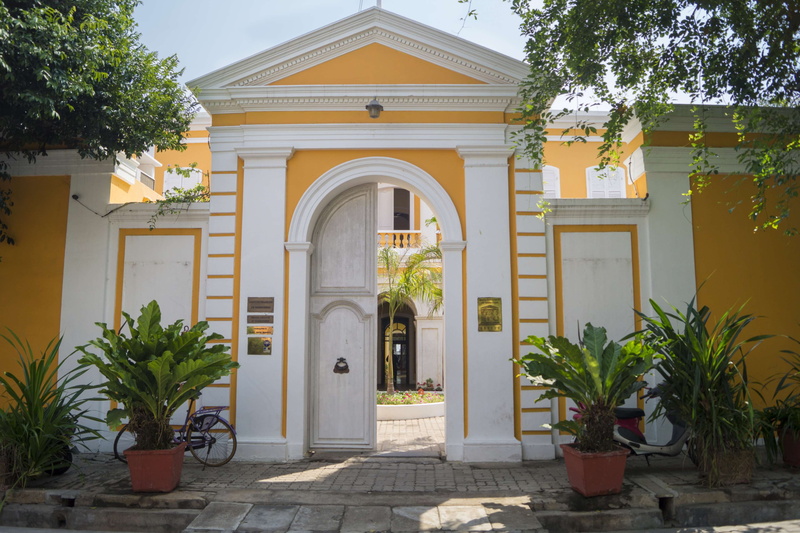 french, outdoors, door, architecture, french university, window, pondy, orange, stockified, built structure, bvkiran, plant, india, no people, entrance