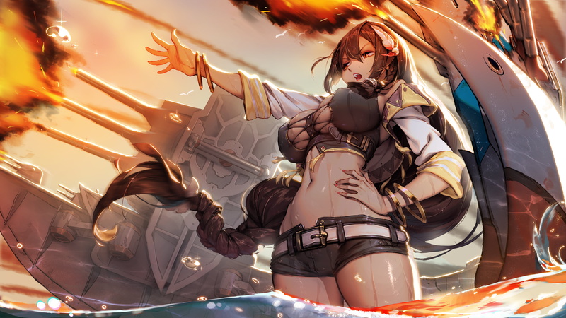 anime girls, 4K, Azur Lane, Han-0v0, anime, South Dakota (Azur Lane)