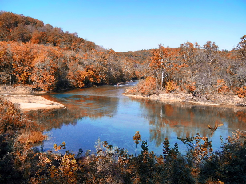 country, tree, land, sky, no people, foliage, non-urban scene, reflection, Reflections, growth, tranquil scene, Missouri, trees, colorful, Water, river