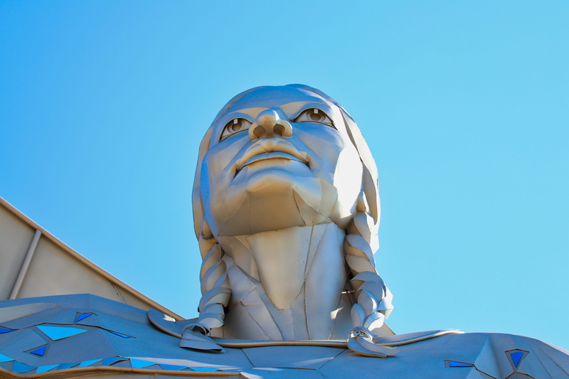 representation, religion, male likeness, art and craft, missouri river, sunny, sky, day, 5K, native american, blue, belief, clear sky, spirituality, blue background