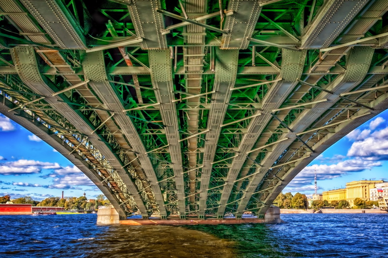 russia, city, nature, water, transportation, transit, architecture, transition, newa, steel, waterfront, bridge - man made structure, st petersburg, connection