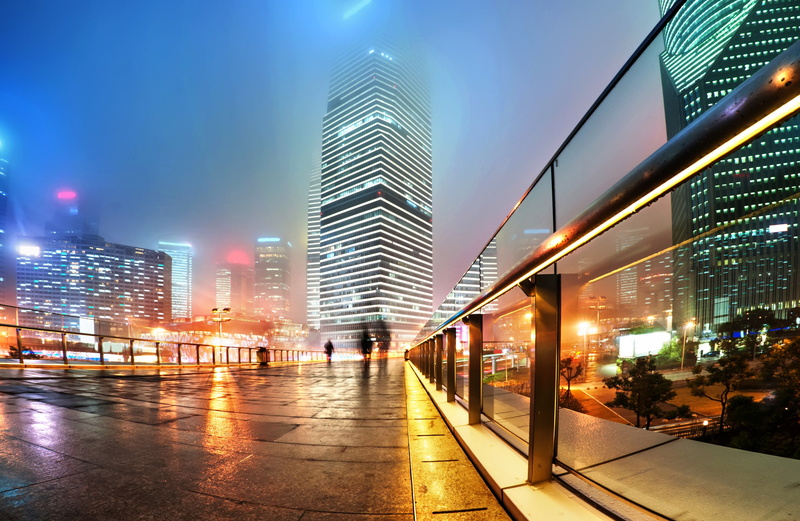 office, street, office building exterior, light, nature, city, mist, modern, city life, the way forward, skyscraper, architecture, no people, long exposure