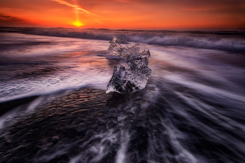colors, jokulsarlon, 1080P, iceland, golden hour, sea water, white, islandia, golden, sea, rocks, sun, water, last, landscape, sunset, flickr, black, travel