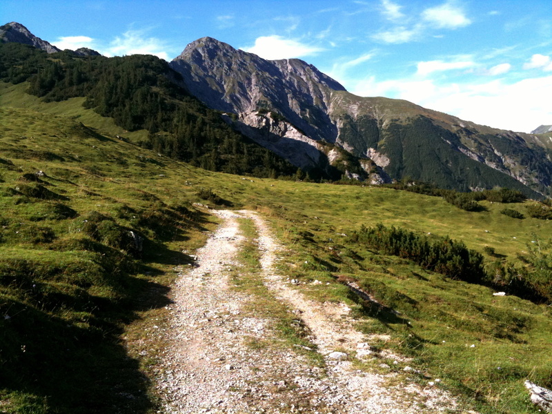 pathway, blue, pertisau, field, green grass, Tirol, nature, grass field, white, Bike Trail, trails, meadow, Achensee, scenics, landscape, european Alps