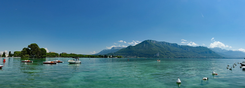 day, summer, nautical vessel, blue, tranquility, travel, water, holiday, sky, mode of transportation, mountain, landscape, mountain range, tranquil scene