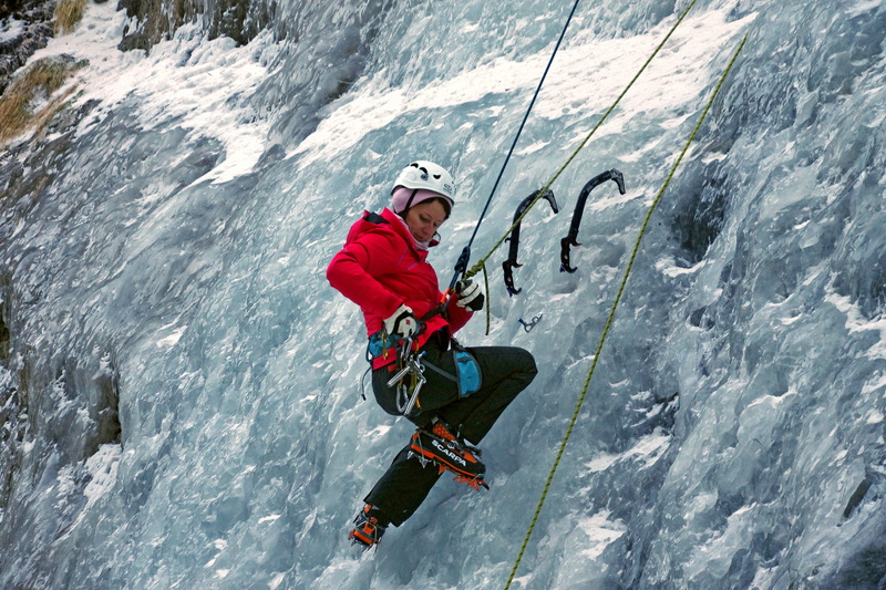 extreme sports, cold temperature, safety, ice, nature, winter sports, risk, full length, rock climbing, mountaineering, italy, safety harness, serrai di sottoguda
