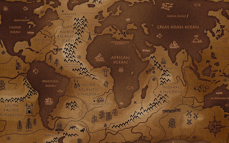 world map, 720P, map, inverted, Vladstudio