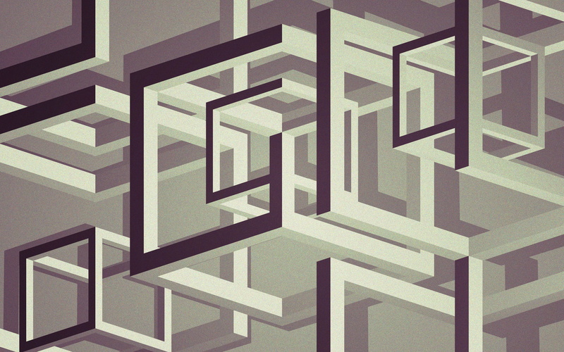 geometric shape, shape, wood - material, staircase, digital art, cube, 2K, no people, monochrome, indoors, complexity, 3d Object, zigzag, lines, full frame