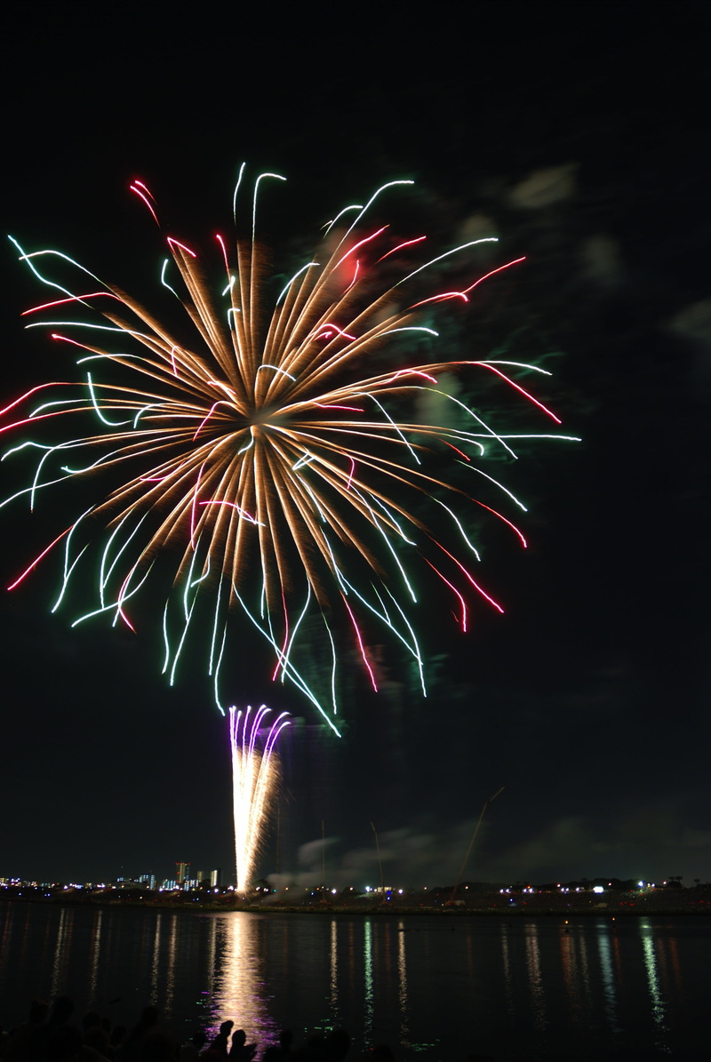 blurred motion, fireworks, multicolored, no people, sky, nature, illuminated, arts culture and entertainment, long exposure, water, light, celebration