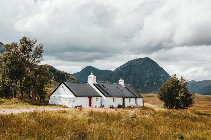 architecture, old, farm, near, rustic, tree, old-fashioned, cloud, highlands, village, scenics, house exterior, mountain, meadow, 5K, mountain Range, rural Scene