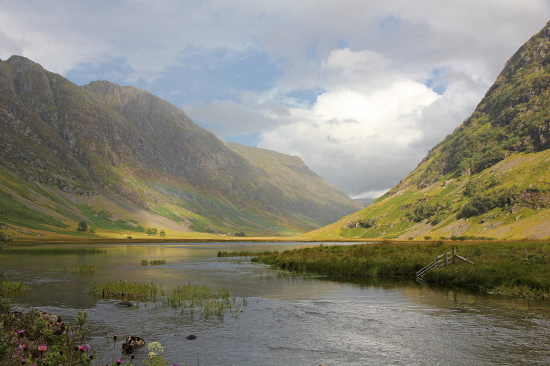 sky, nature, rainbow, body, River Coe, mountains, rock, Paul Beentjes Photography, water, scenics - nature, non-urban scene, grass, mountain, tranquility
