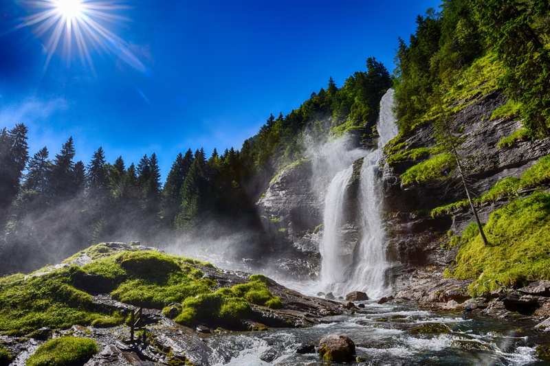 Sixt  Fer  à  Cheval, beauty In Nature, nature, Sixt Fer à Cheval, photo, Rouget, mountain, landscape, waterfall, water, Cascade, travel, scenics, cheval