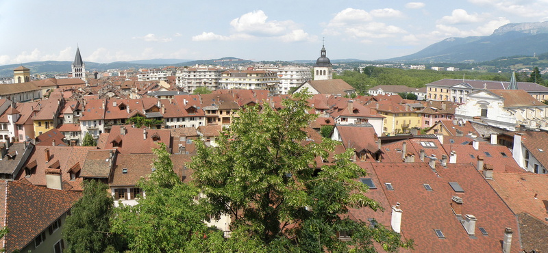 high angle view, cityscape, city, nature, residential district, townscape, panorama, town, sky, historic, architecture, view, plant, annecy, tree, no people