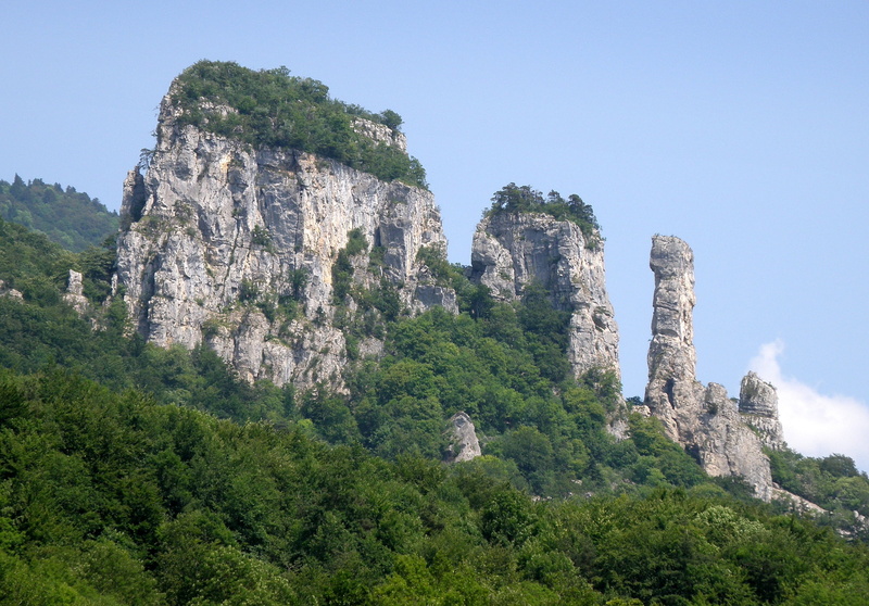 pine tree, cliff, france, moutain, travel destinations, trees, beauty in nature, sky, built structure, the past, scenics - nature, abbey, architecture