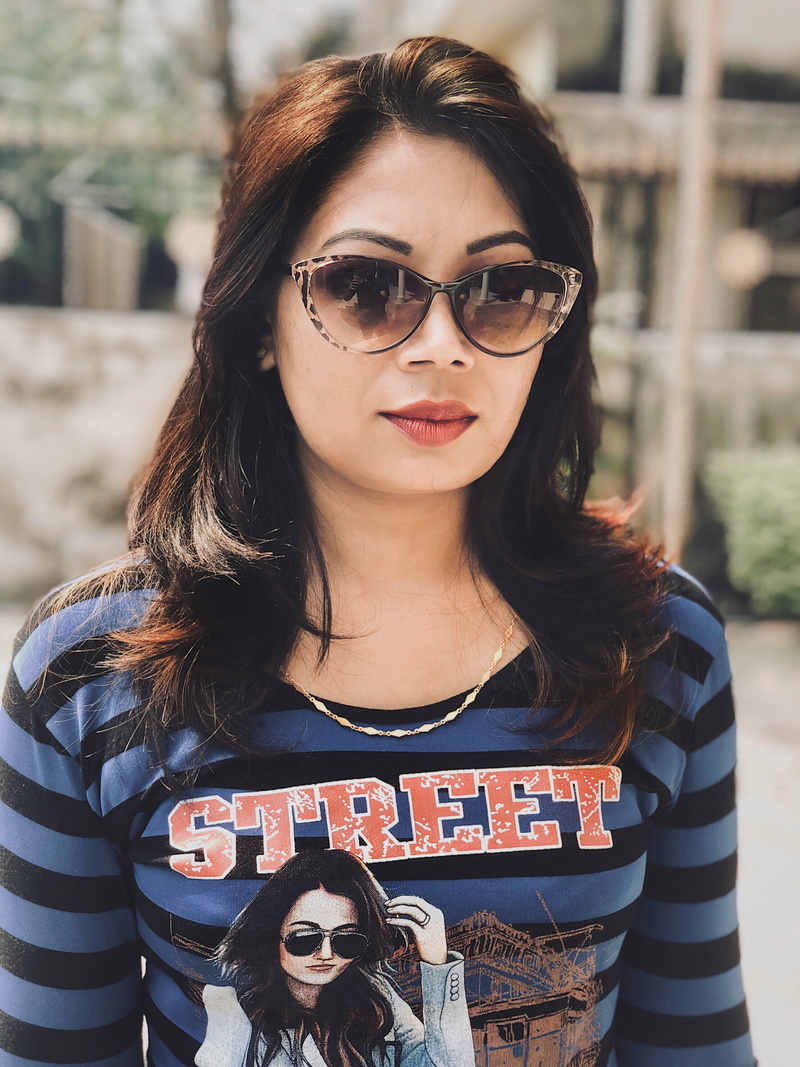 glasses, india, casual clothing, front view, one person, photo, beautiful woman, bhumika, long hair, focus on foreground, girl, click, real people, portrait