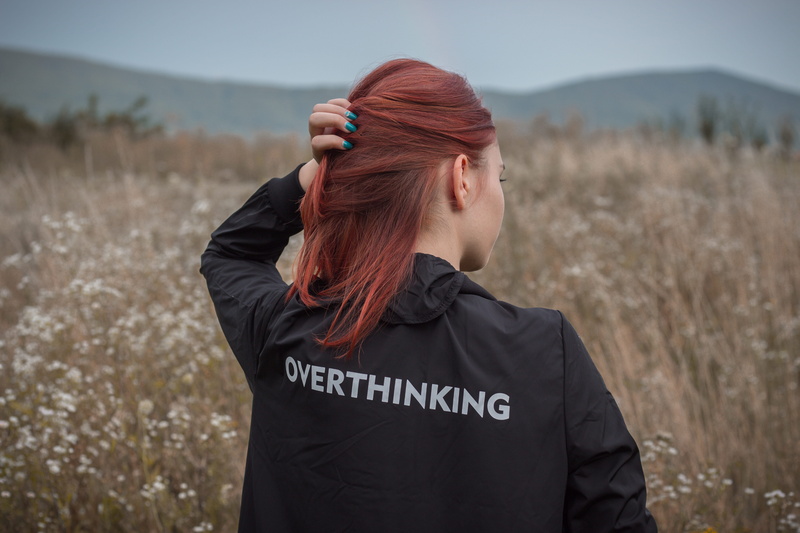 facing, overthinking, road, field, teenager, flora, one person, nature, young women, adult, red head, hairstyle, people, land, sleeved, plant, hand in hair