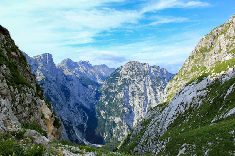 mountains, land, clouds, solid, non-urban scene, mountain, mountain range, cloud - sky, blue sky, tranquil scene, environment, day, rock, no people, vrata valley