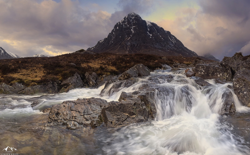 Picturesque, buachaille, formation, Nature, Mountains, buachailleetivemor, Buachaille Etive Mor, water, tranquility, unitedkingdom, Waterfall, idyllic