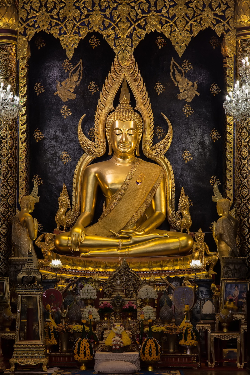 statue, belief, gold, phra buddha chinnarat, built structure, gold colored, phitsanulok, building, place of worship, spirituality, religion, thailand, creativity