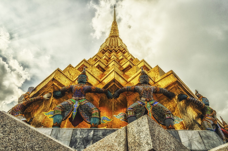 outdoors, gold, building exterior, thailand hdr, stupa, temple - Building, thailand, belief, the past, travel, Religion, asia, Buddhism, roof, Thai, gold colored