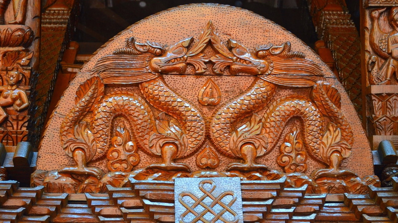 Wood, Dragon, Carving, Nepalese Pagoda, Pagoda, Photography, Man Made, Brisbane, 1080P, Building, Nepalese