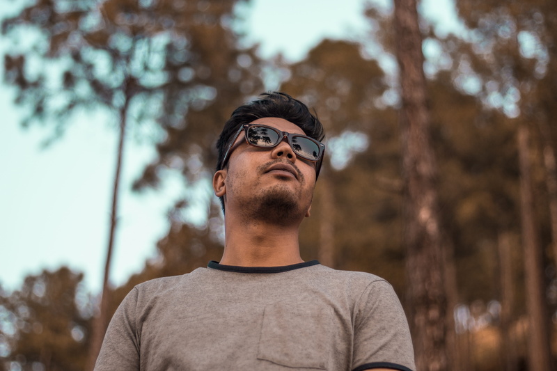 nepalese, looking away, lifestyles, confident, looking, day, nepali, plant, gentleman, casual clothing, vintage, portrait, man, nature, real people, glasses