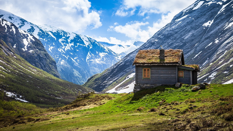 old, outdoors, on top, landscape, land, valley, day, architecture, brown, home, cloud - sky, rustic, snow, photo, top, mountain, snowcapped mountain, remote