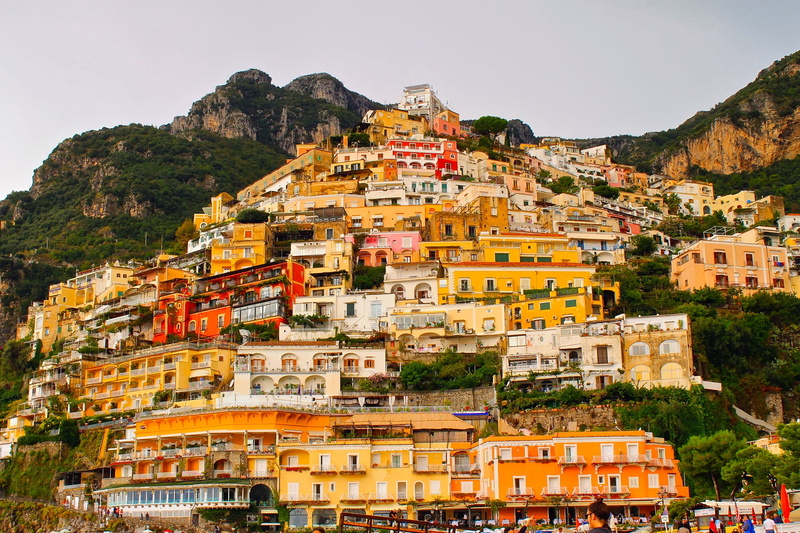 italy, home, 1080P, crowd, daytime, positano, architecture, day, colors, assorted, crowded, land, color, houses, cliff, hdr, colorful, travel destinations