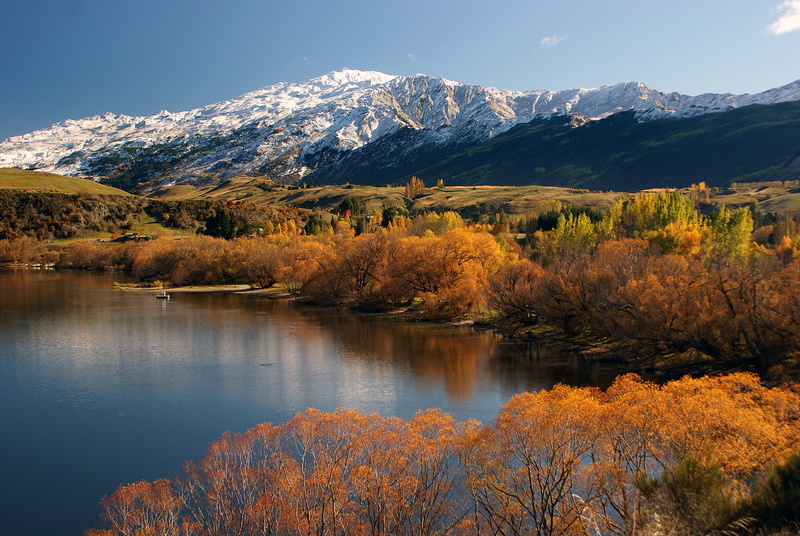 nature, landscape, range, Lake Hayes, daytime, covered, lake, scenics, photos, 1080P, beauty In Nature, river, near, outdoors, hayes, trees, Public Domain