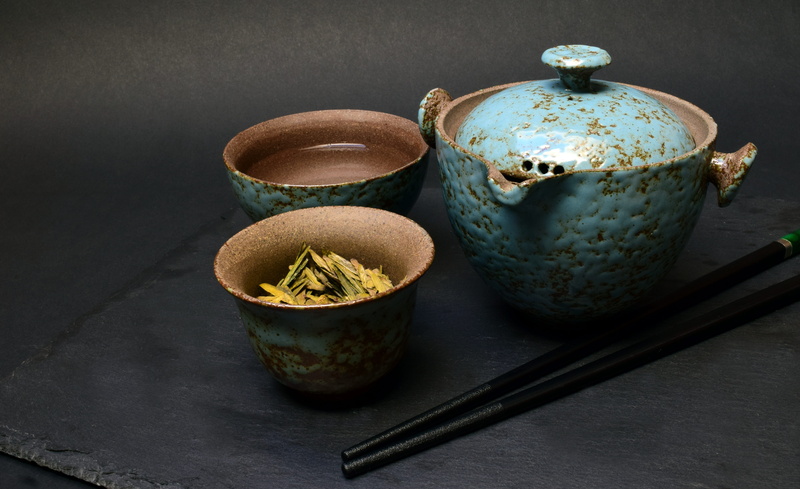 chopsticks, rest, travel tea set, pot, kitchen utensil, brown, chinese, ceramics, tea, break, relaxation, china, indoors, close-up, healthy eating, wood - material