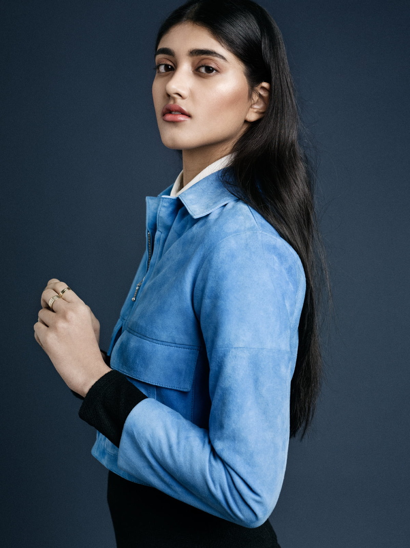 model, 720P, simple background, long hair, gradient, Indian, women, brunette, Neelam Gill