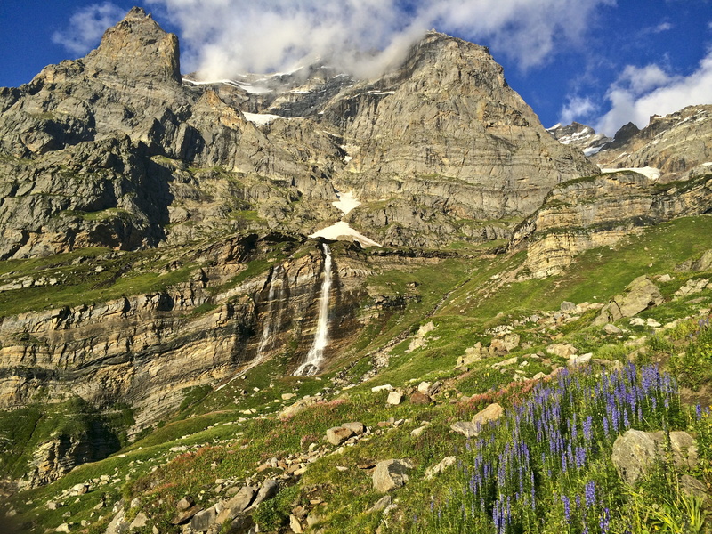 beauty, waterfall, pakistan, mountain range, hiking, 2K, clouds, no people, azadkashmir, cloud - sky, outdoor, environment, scenery, natural, flowering plant