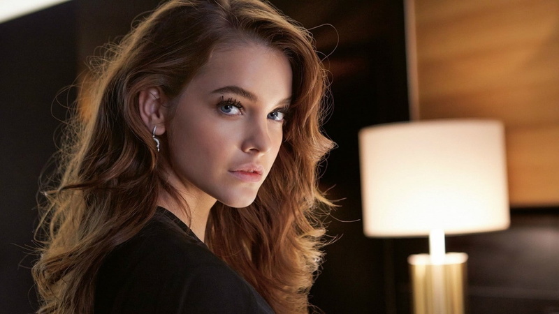 portrait, long hair, lamp, model, women, face, Barbara Palvin, 720P