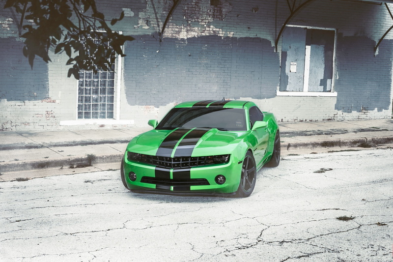 green, mode of transportation, architecture, motor vehicle, sunlight, Camaro, abandoned, cracked, car, building, day, outdoors, building exterior, wall - building feature
