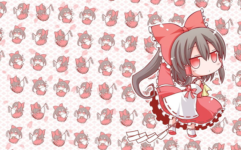 reimu, anime, 1080P, patterns, hakurei reimu, girls, touhou, anime girls, hakurei