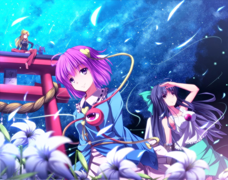 720P, hoshiguma yuugi, hoshiguma, anime girls, anime, 1500x1188, utsuho, touhou, yuugi, girls, komeiji, reiuji, reiuji utsuho, satori, komeiji satori
