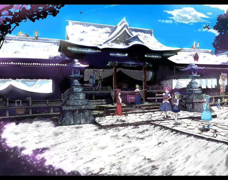 Ran Yakumo, Yuugi Hoshiguma, Aya Shameimaru, Eiki Shiki, 480P, Fujiwara no Mokou, Rumia (Touhou), Kaguya Houraisan, Yuyuko Saigyouji, Marisa Kirisame