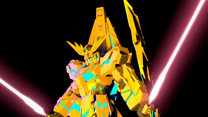 720P, wings, Gundam Unicorn Phenex, Unicorn Gundam, Source Filmmaker, Gundam