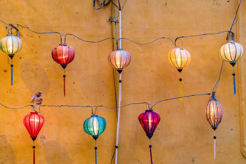 lamp, decor, chinese lantern festival, blue, no people, candle, holiday, bunting, color, low angle view, walll, lantern, chinese new year, 5K, multi colored